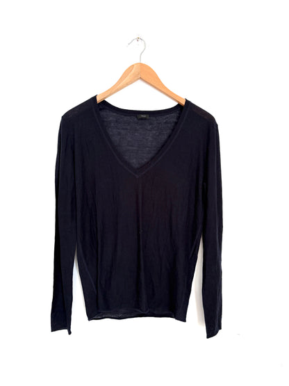 Joseph navy v-neck cashmere