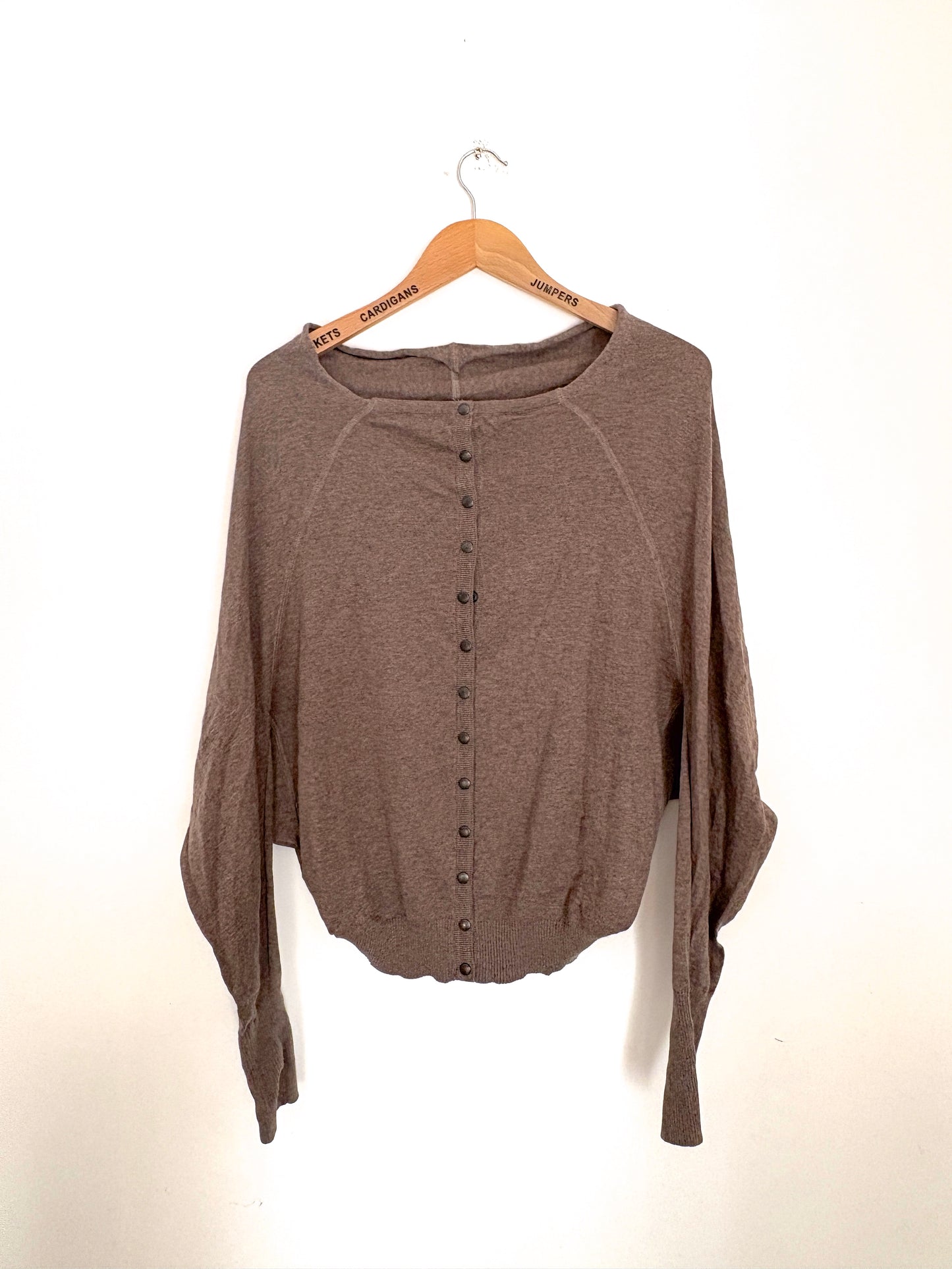 All Saints Button Cowl Neck Top UK 6