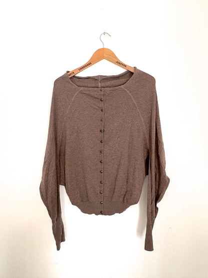 All Saints Button Cowl Neck Top UK 6