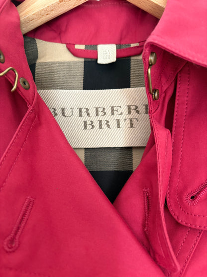 Burberry Brit Pink Cropped Trench Coat UK 4