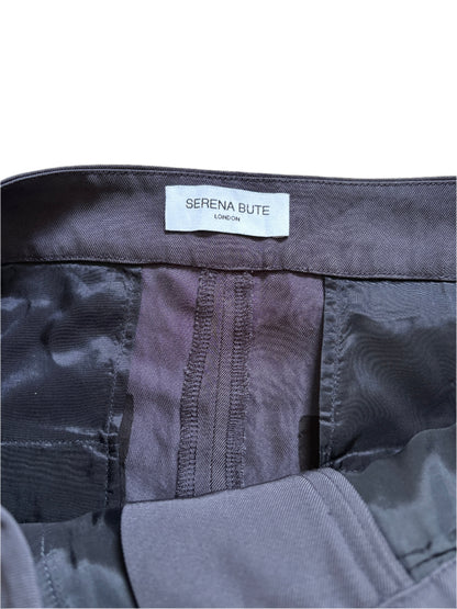 Serena Bute Grey Twill Wide Leg Trousers S