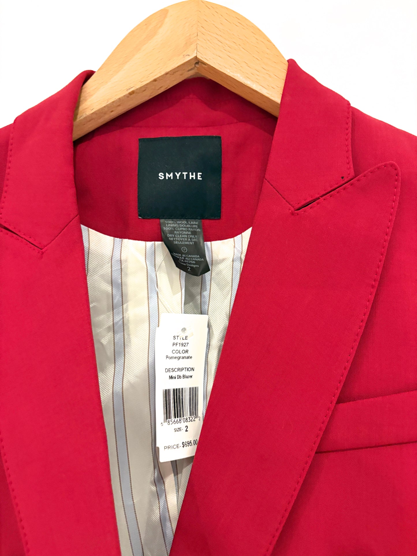 New With Tags Smythe Pomegrante Blazer UK 6