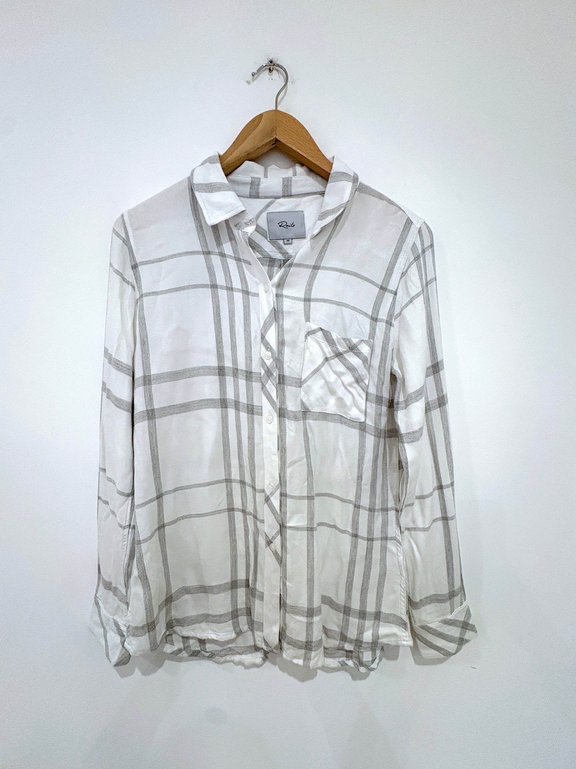 Rails Hunter White Check Shirt XS