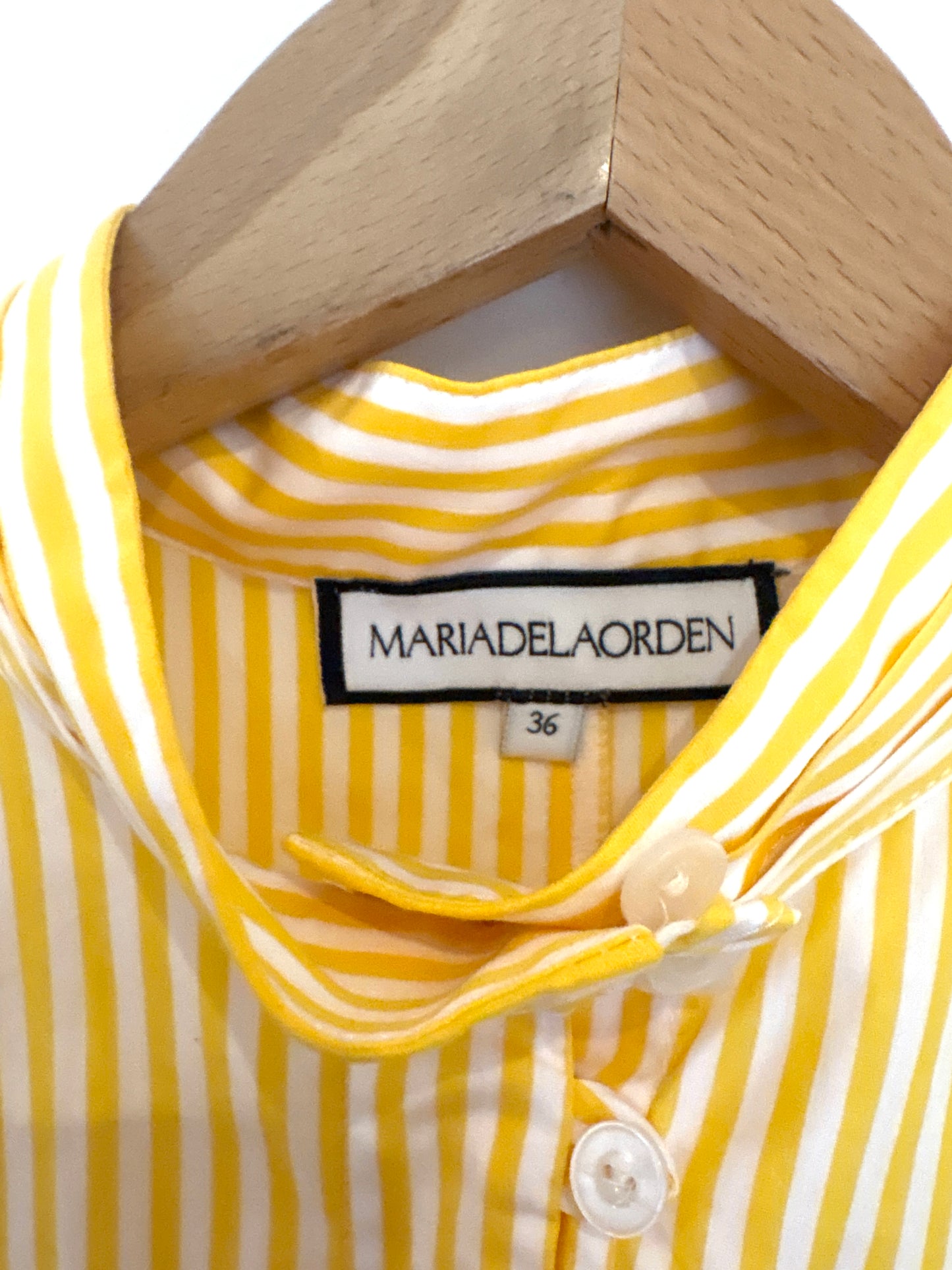Maria De La Orden Striped Yellow Blouse UK 8