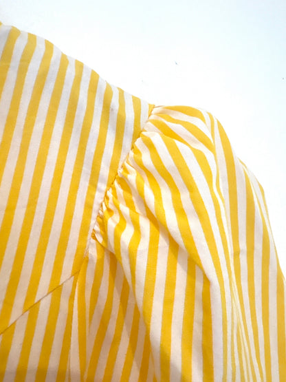 Maria De La Orden Striped Yellow Blouse UK 8