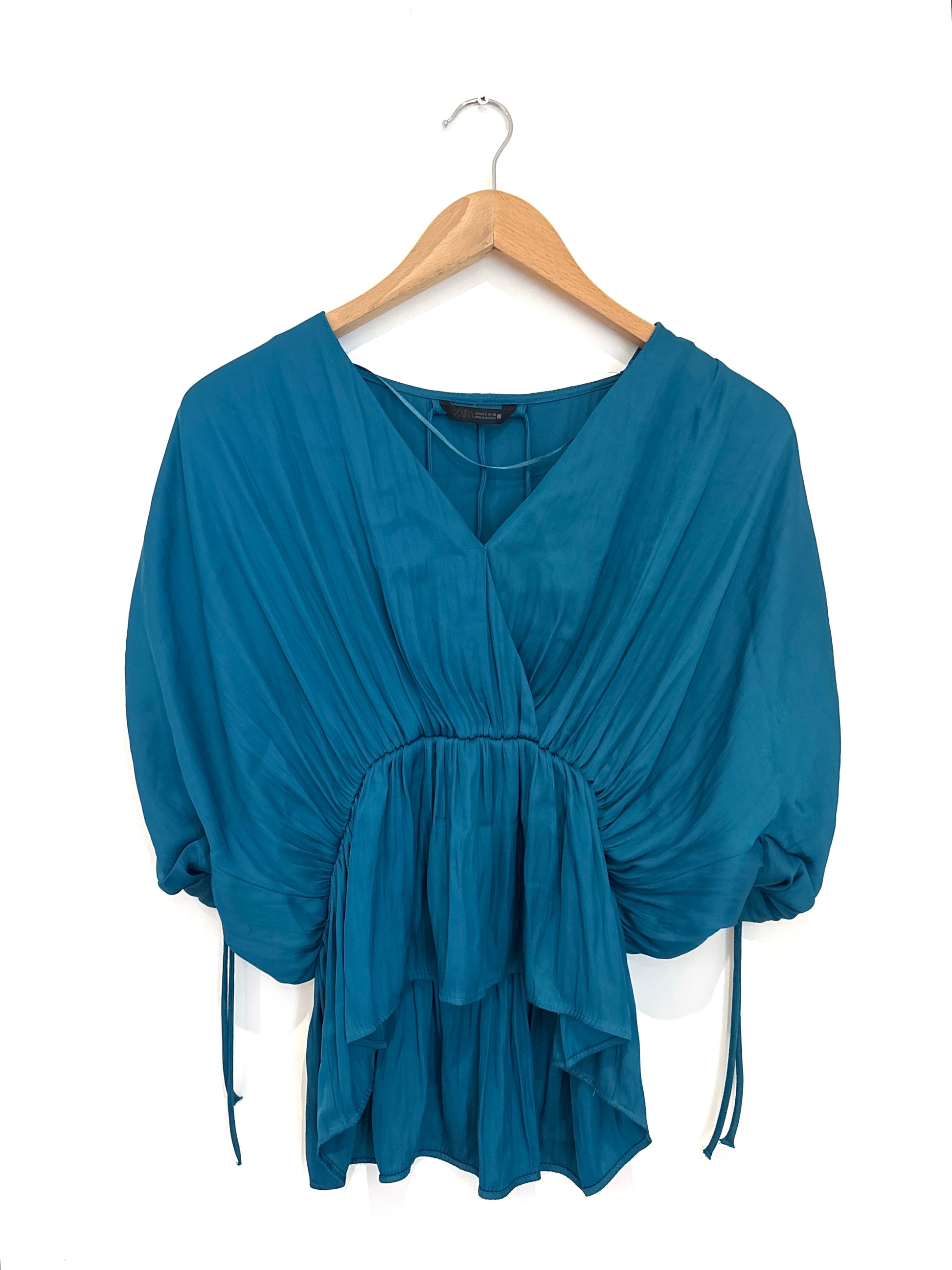 Zara Vibrant Teal Blouse