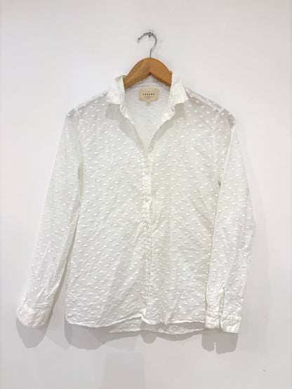 Sézane White Textured Shirt UK 8