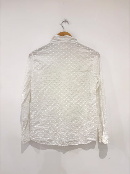 Sézane White Textured Shirt UK 8