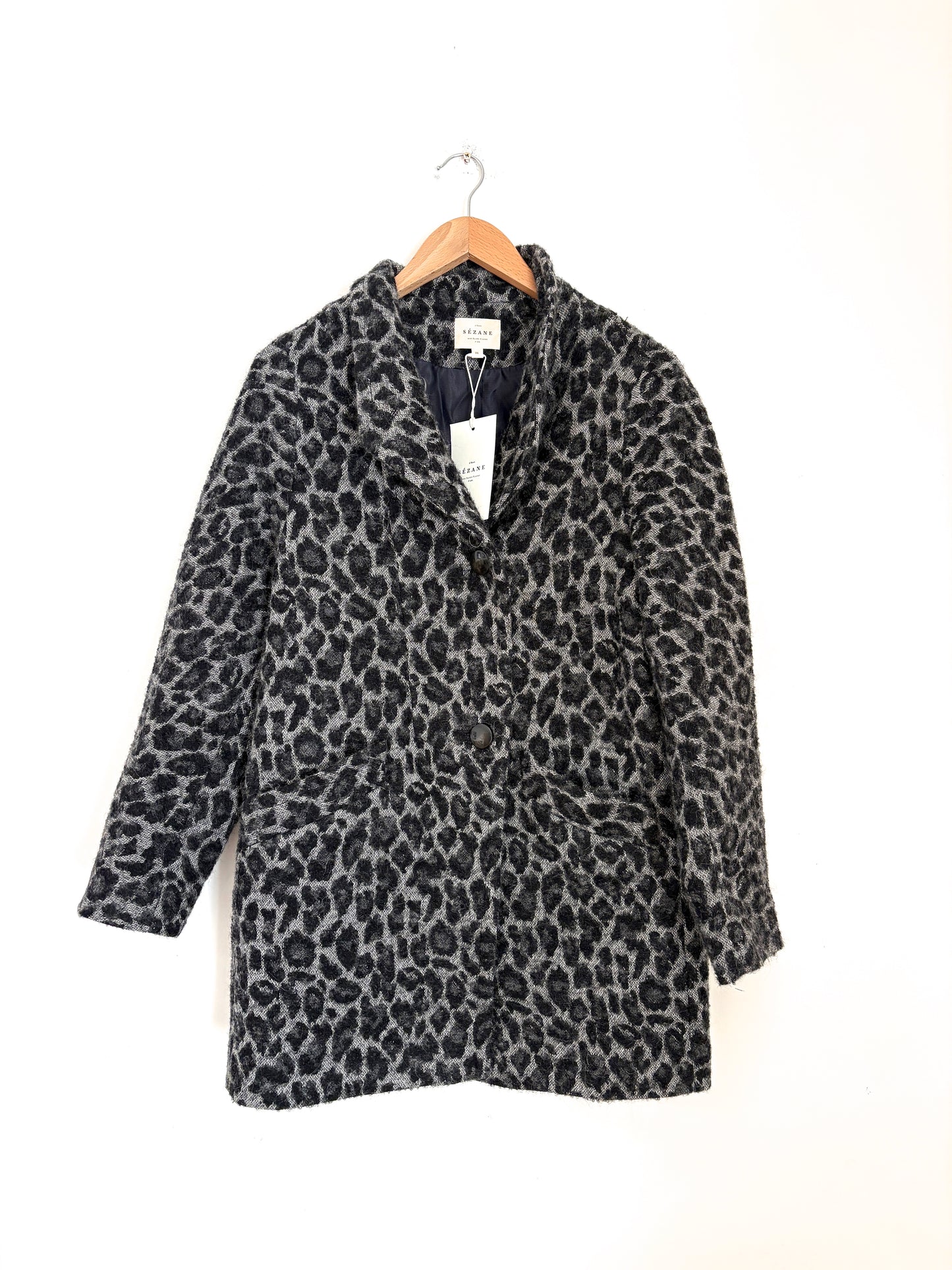 New With Tags Sézane Leopard Coat UK 8