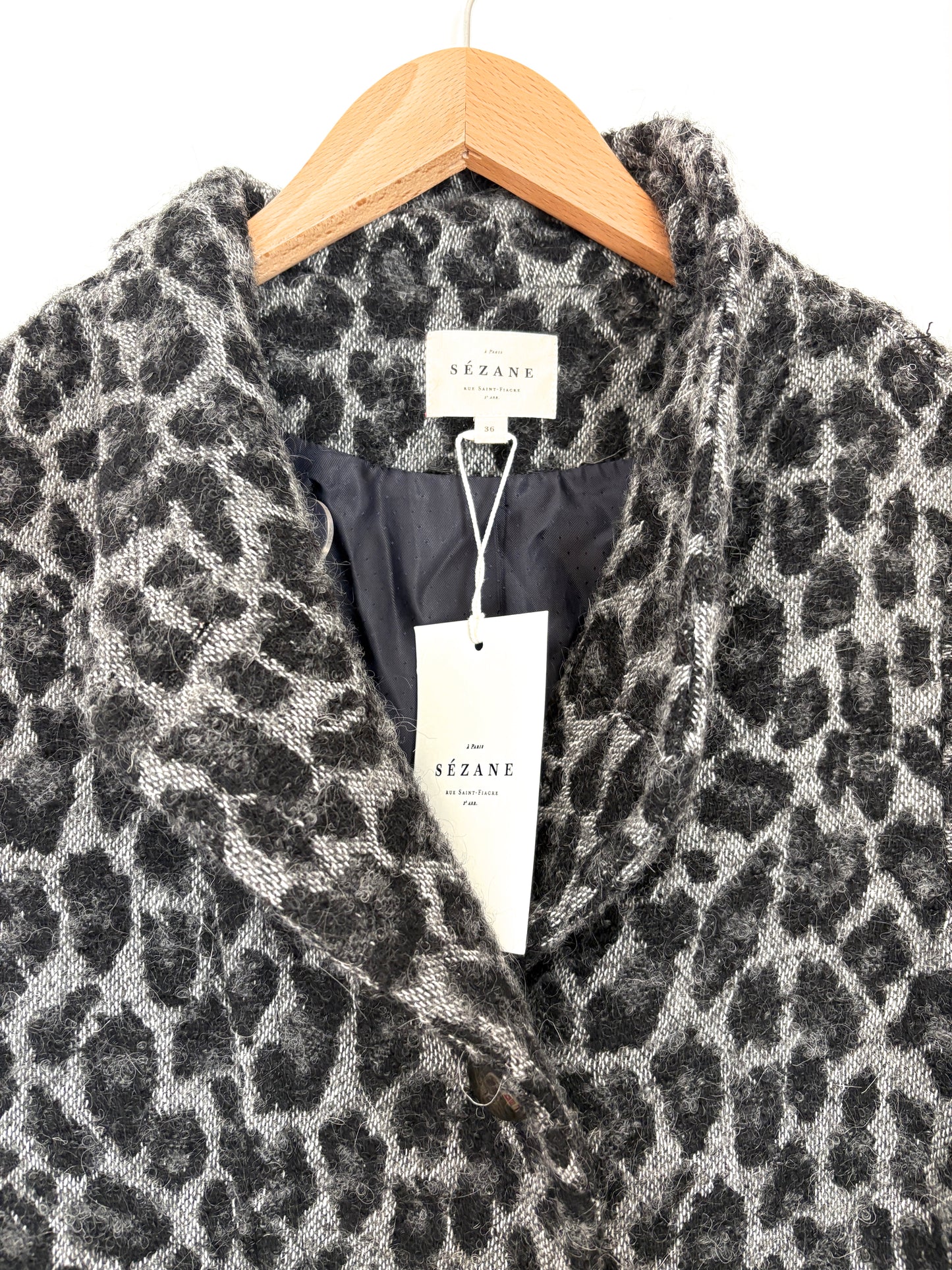 New With Tags Sézane Leopard Coat UK 8