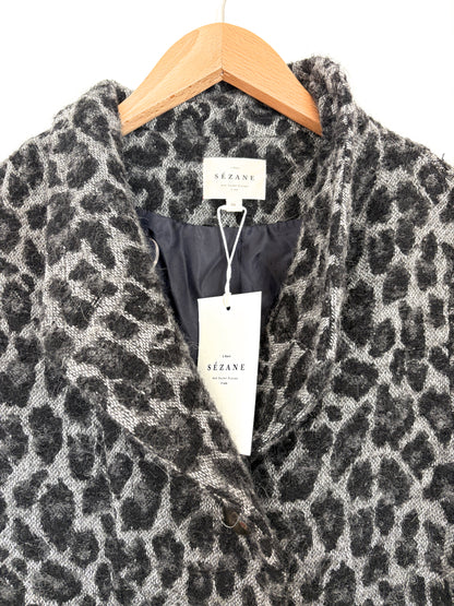 New With Tags Sézane Leopard Coat UK 8