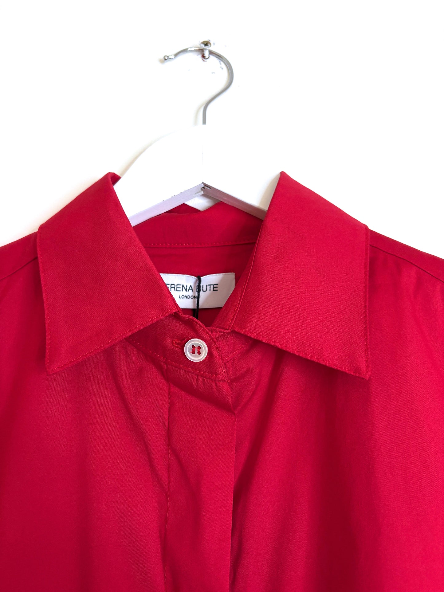 New With Tags Serena Bute Red Classic Cotton Shirt S