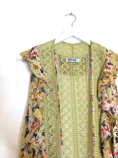 Charo Ruiz Floral Green Cover Up S