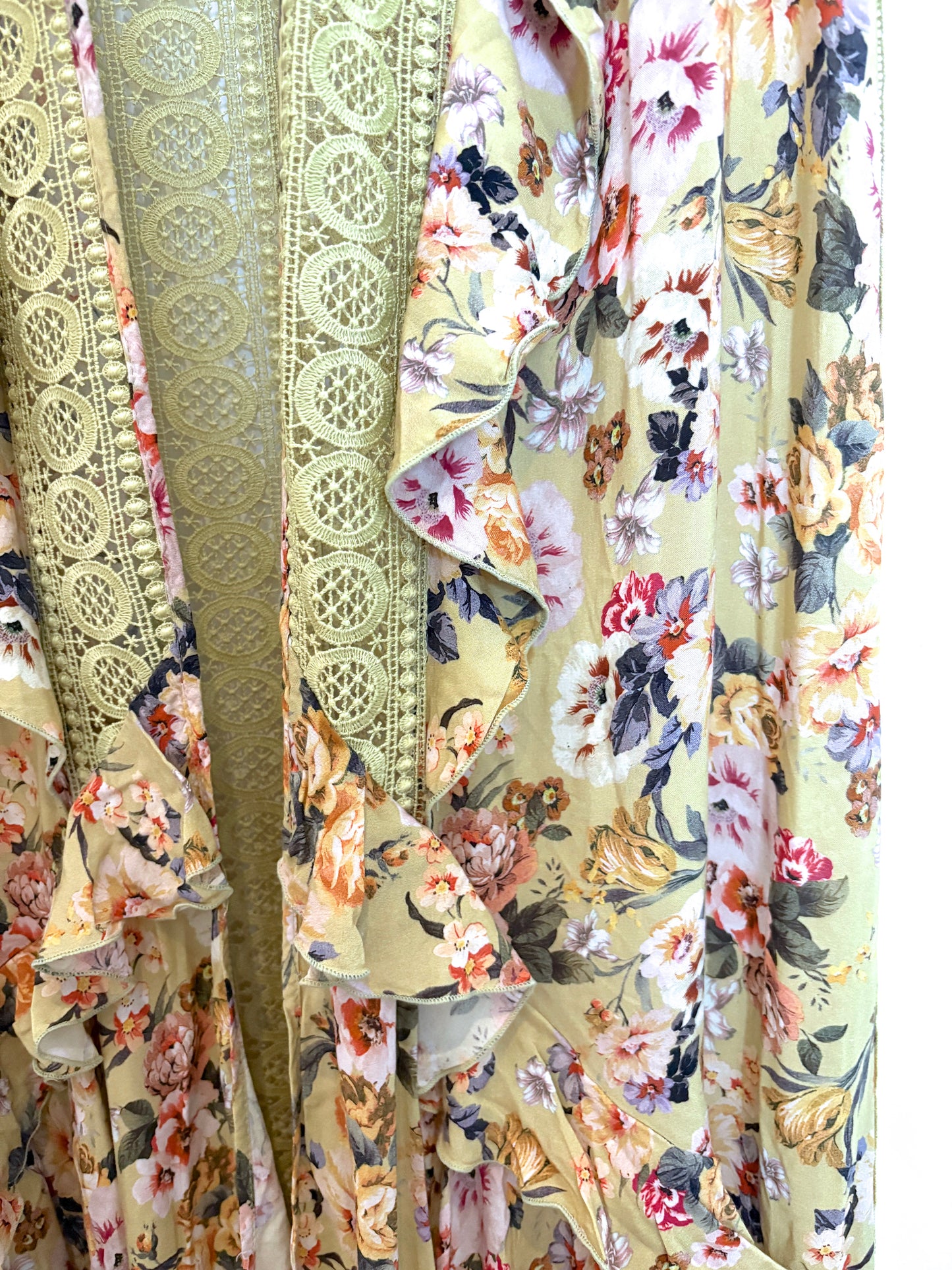Charo Ruiz Floral Green Cover Up S