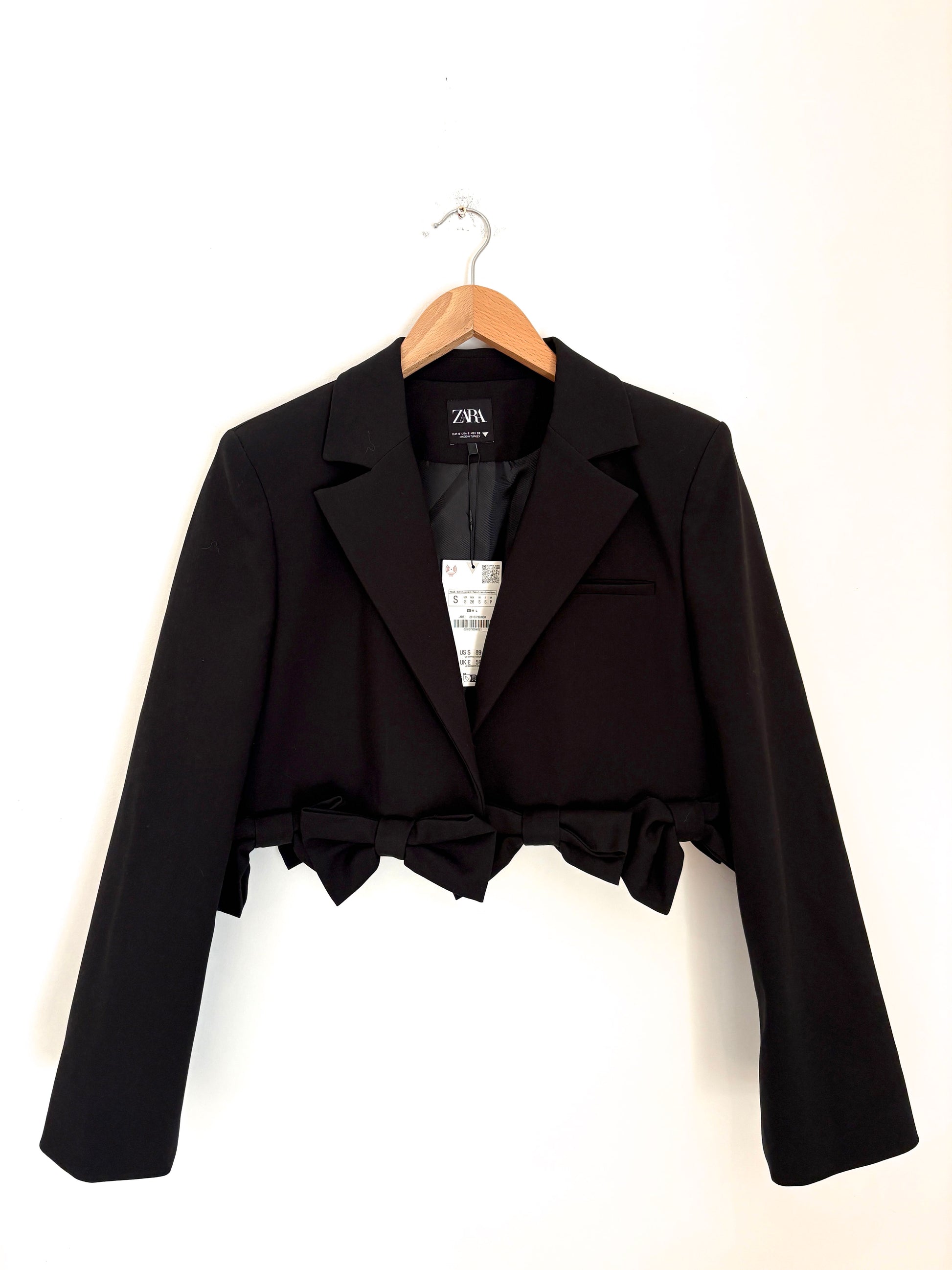 Zara Cropped Bow Blazer