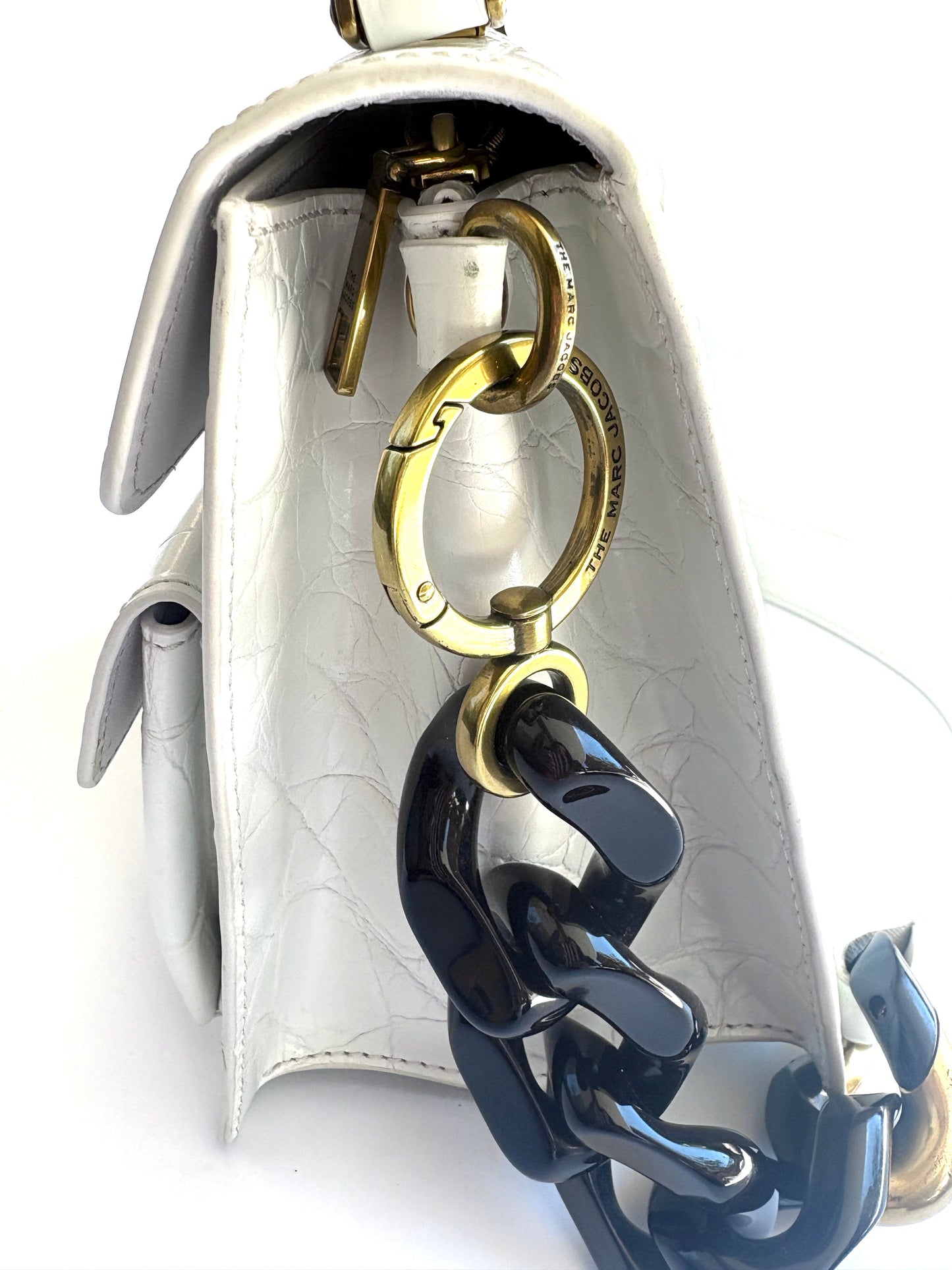 Marc Jacobs White Embossed Uptown Bag