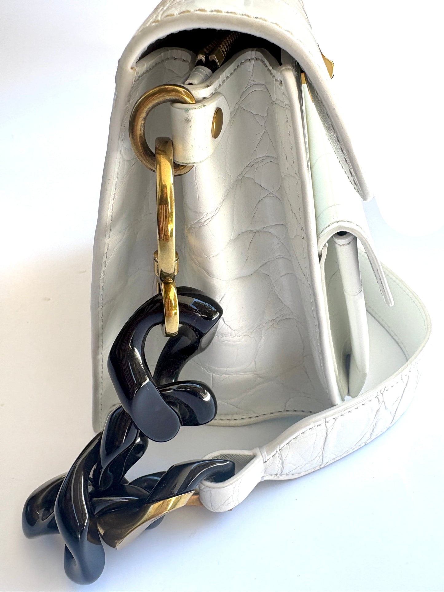 Marc Jacobs White Embossed Uptown Bag