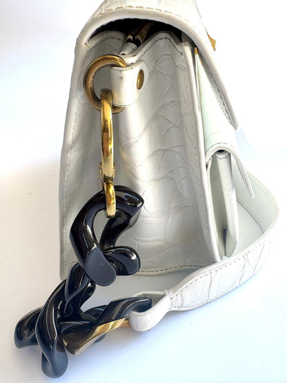 Marc Jacobs White Embossed Uptown Bag