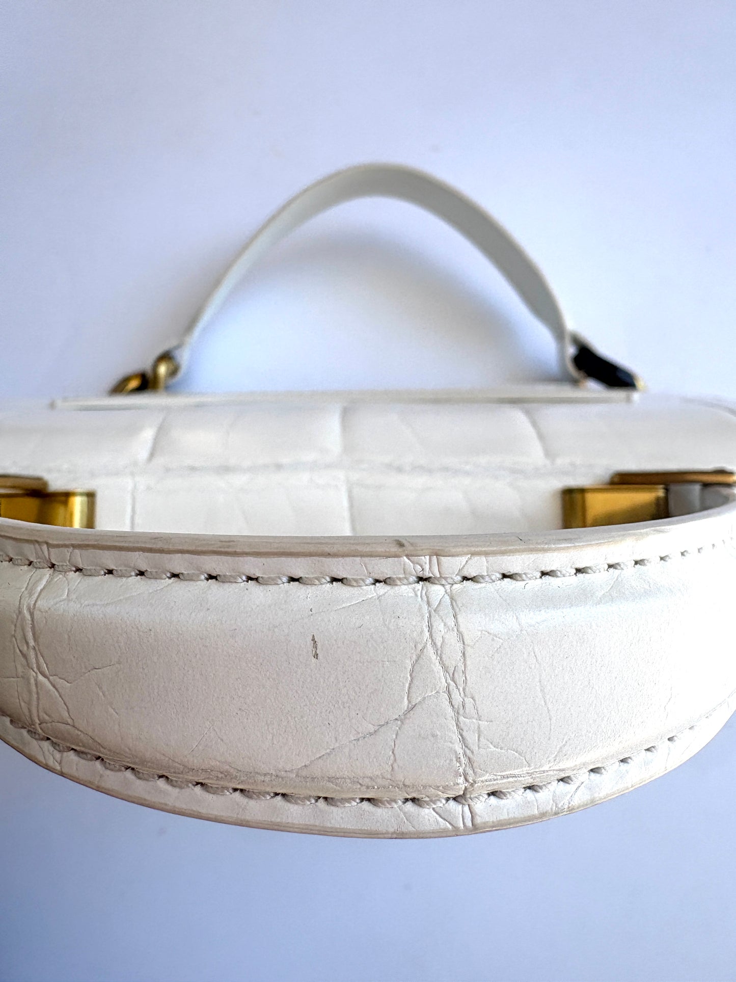Marc Jacobs White Embossed Uptown Bag