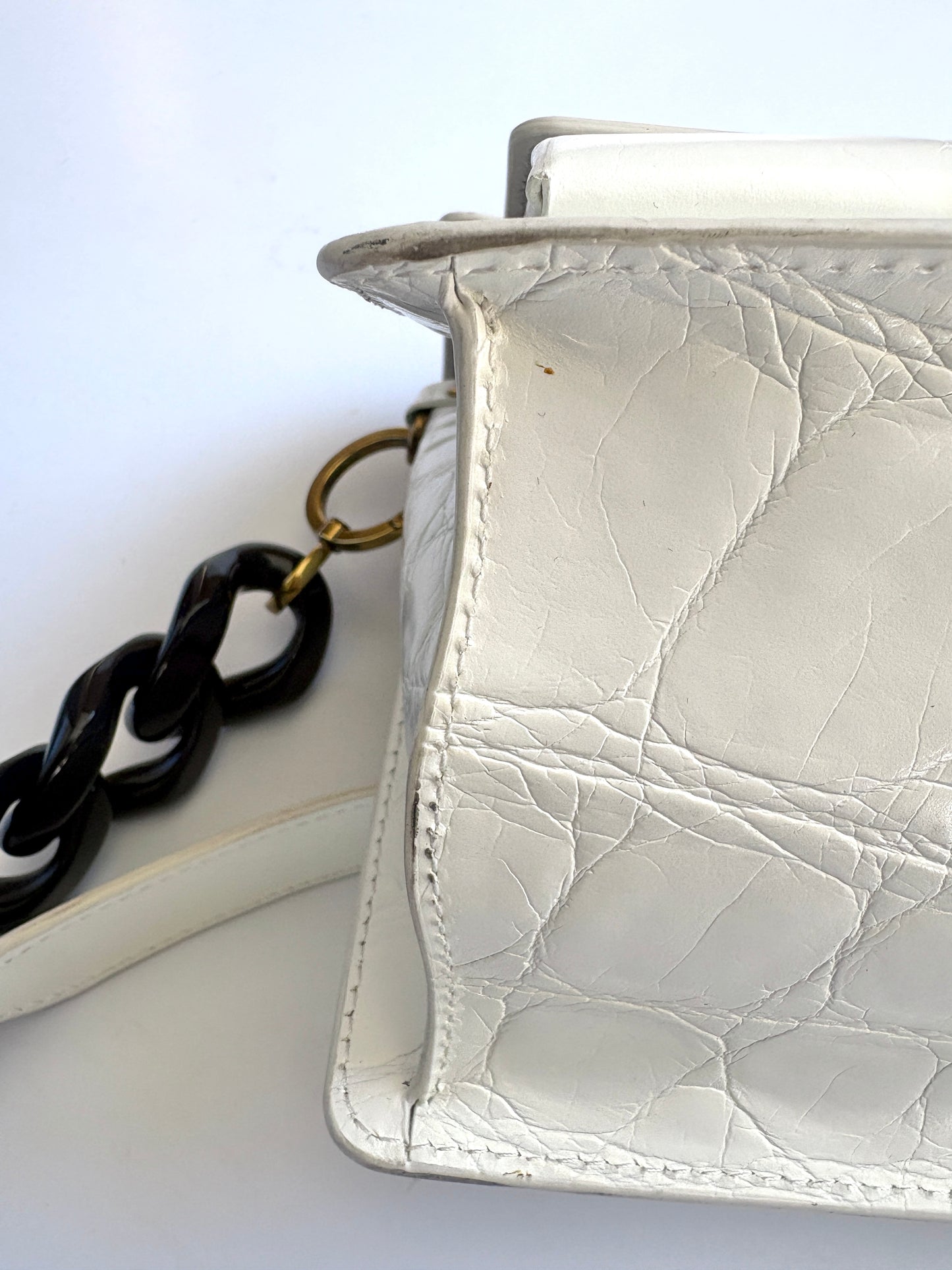 Marc Jacobs White Embossed Uptown Bag