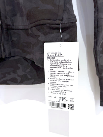 New With Tags Lululemon Scuba Full Zip Hoodie UK 8