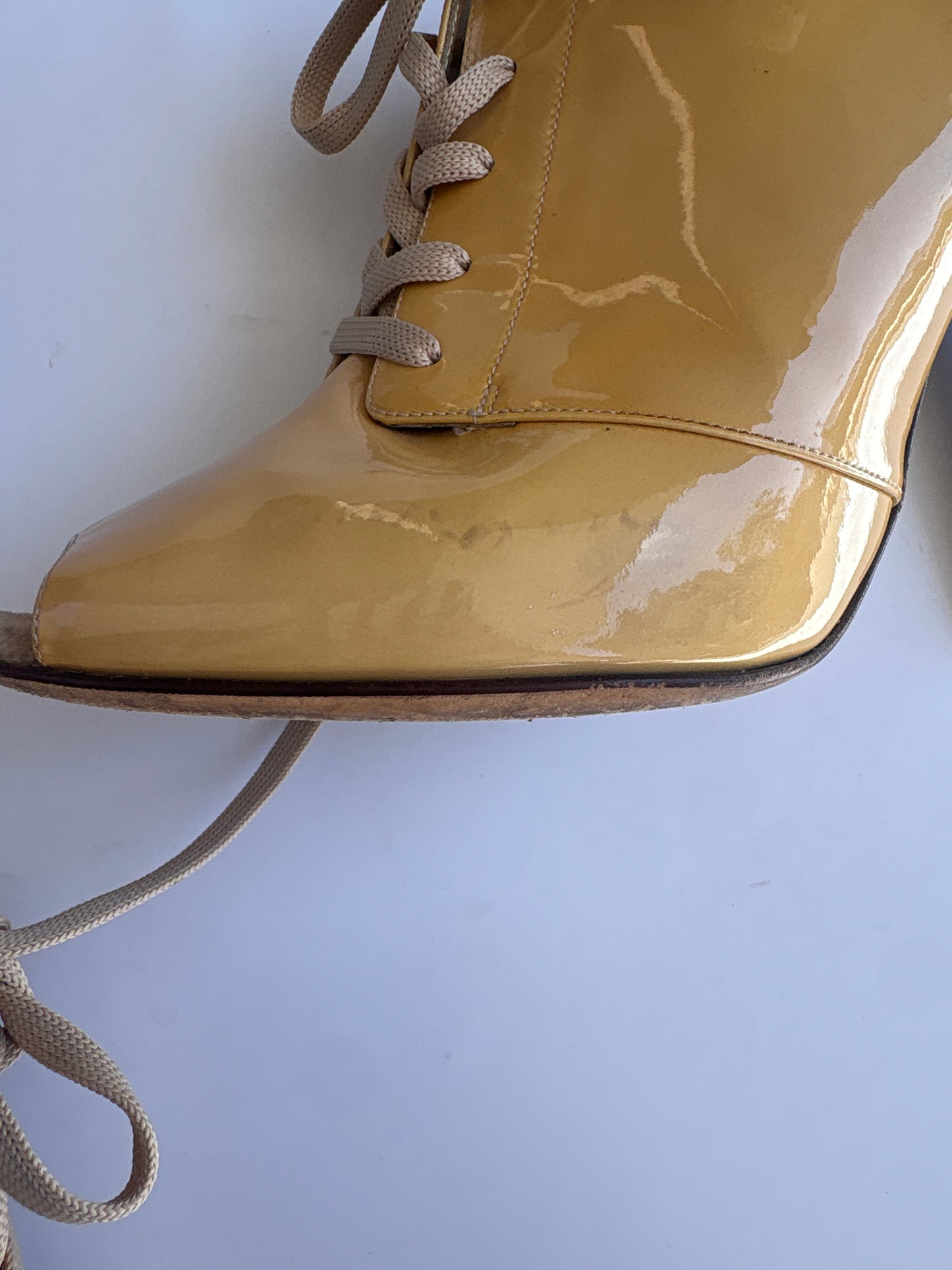 Dolce & Gabbana Patent Leather Lace Up Boots UK 7
