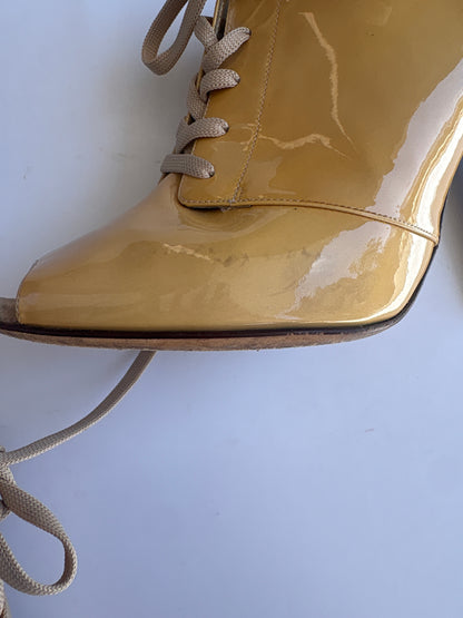 Dolce & Gabbana Patent Leather Lace Up Boots UK 7