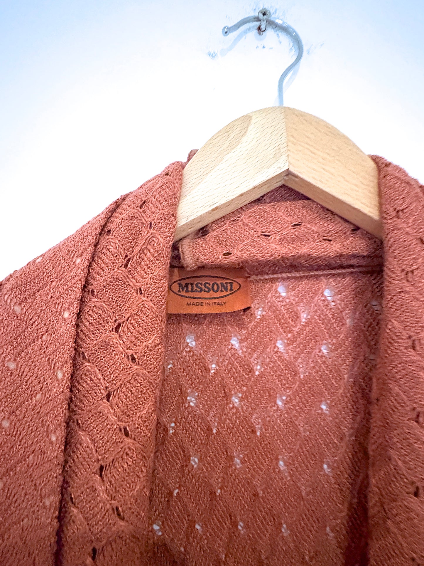 Missoni Burnt Orange Crochet Cardigan UK 6