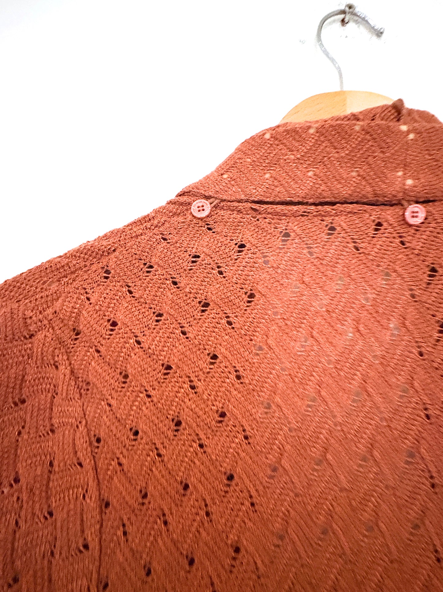 Missoni Burnt Orange Crochet Cardigan UK 6