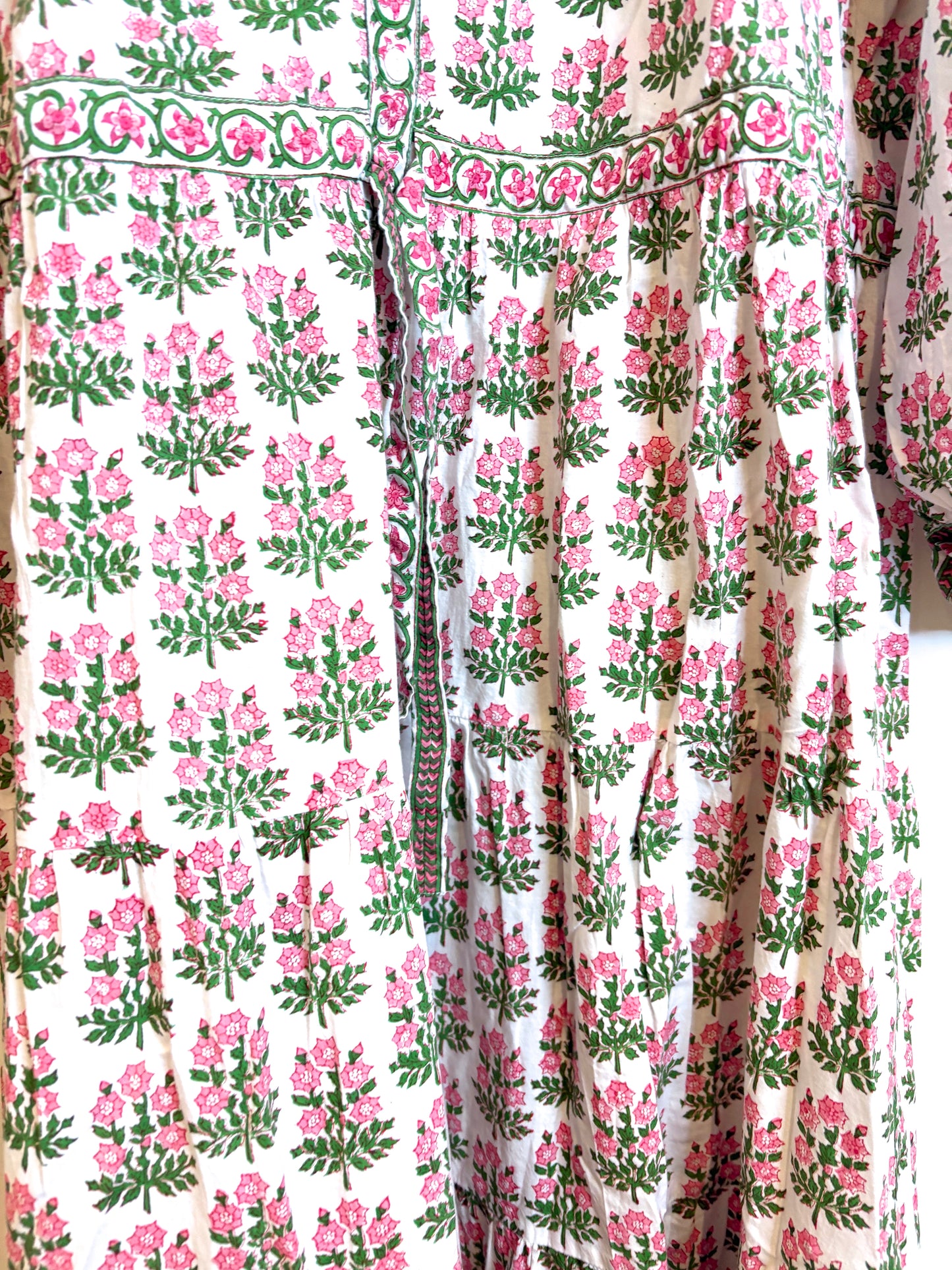 Pink City Prints Women's Hollyhock Bouquet Maria Dress L