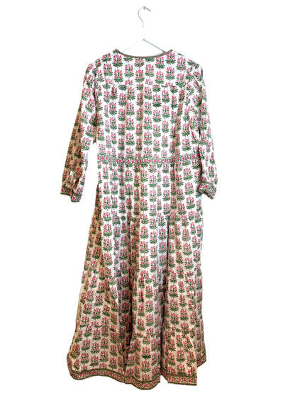 Pink City Prints Women's Hollyhock Bouquet Maria Dress L