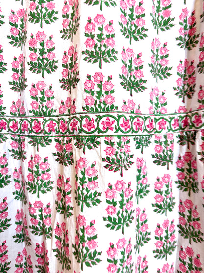 Pink City Prints Women's Hollyhock Bouquet Maria Dress L