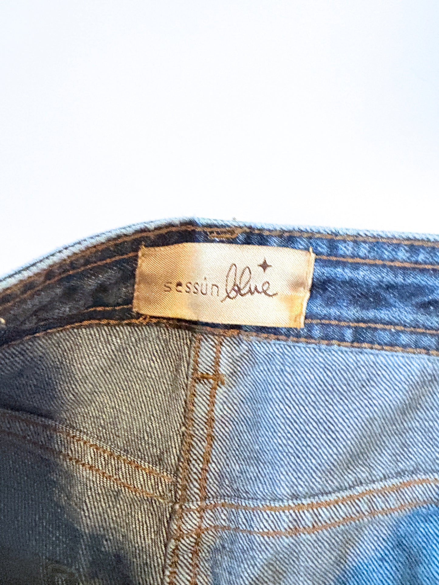 Sessun Blue Captain Denim Wide Leg Jeans UK 8