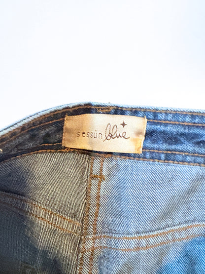 Sessun Blue Captain Denim Wide Leg Jeans UK 8