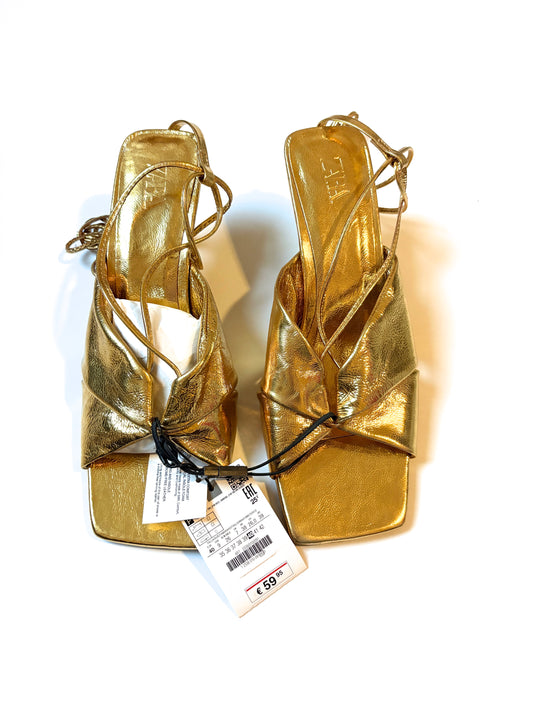 New with Tags Zara Gold Mules UK 7