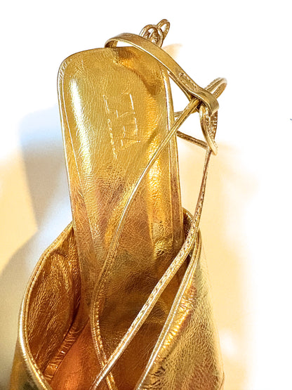 New with Tags Zara Gold Mules UK 7