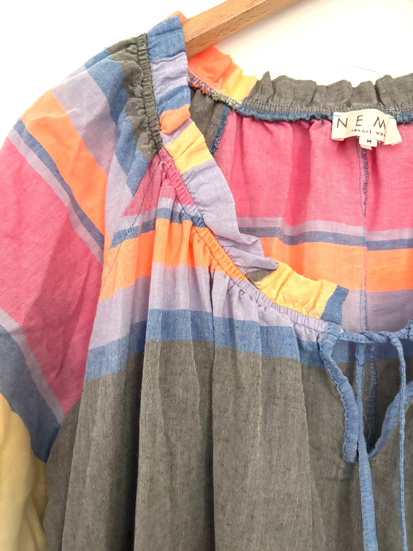Nema Marise Multicoloured Cotton Stripe Maxi Dress M