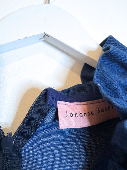 Johanna Sands Denim Frill Dress UK 14