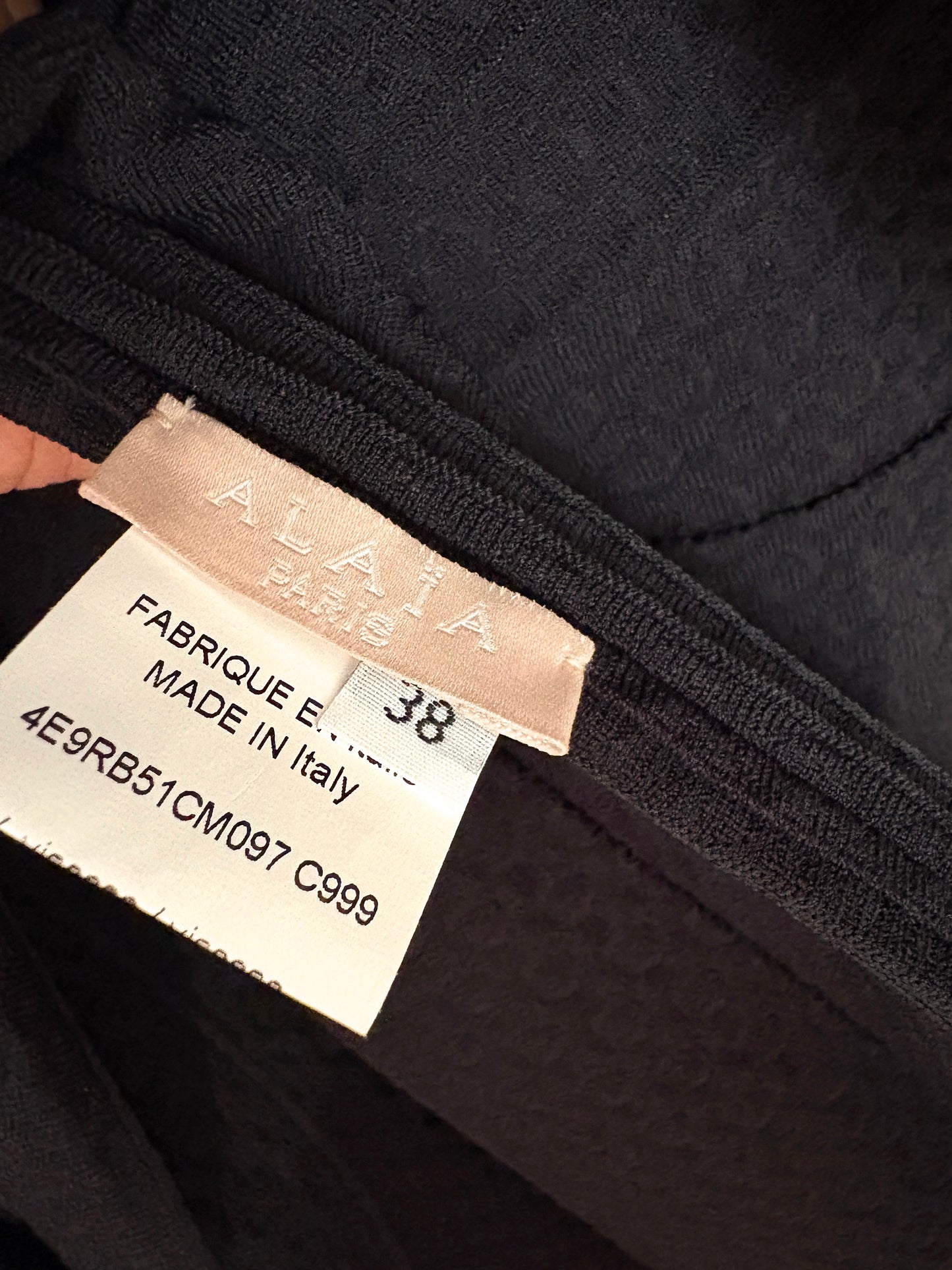 Alaia Paris Black Textured Dress UK 10