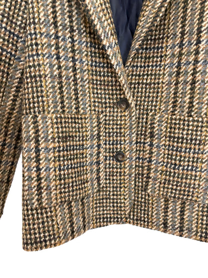 Sézane Brown Wool Houndstooth Coat UK 8