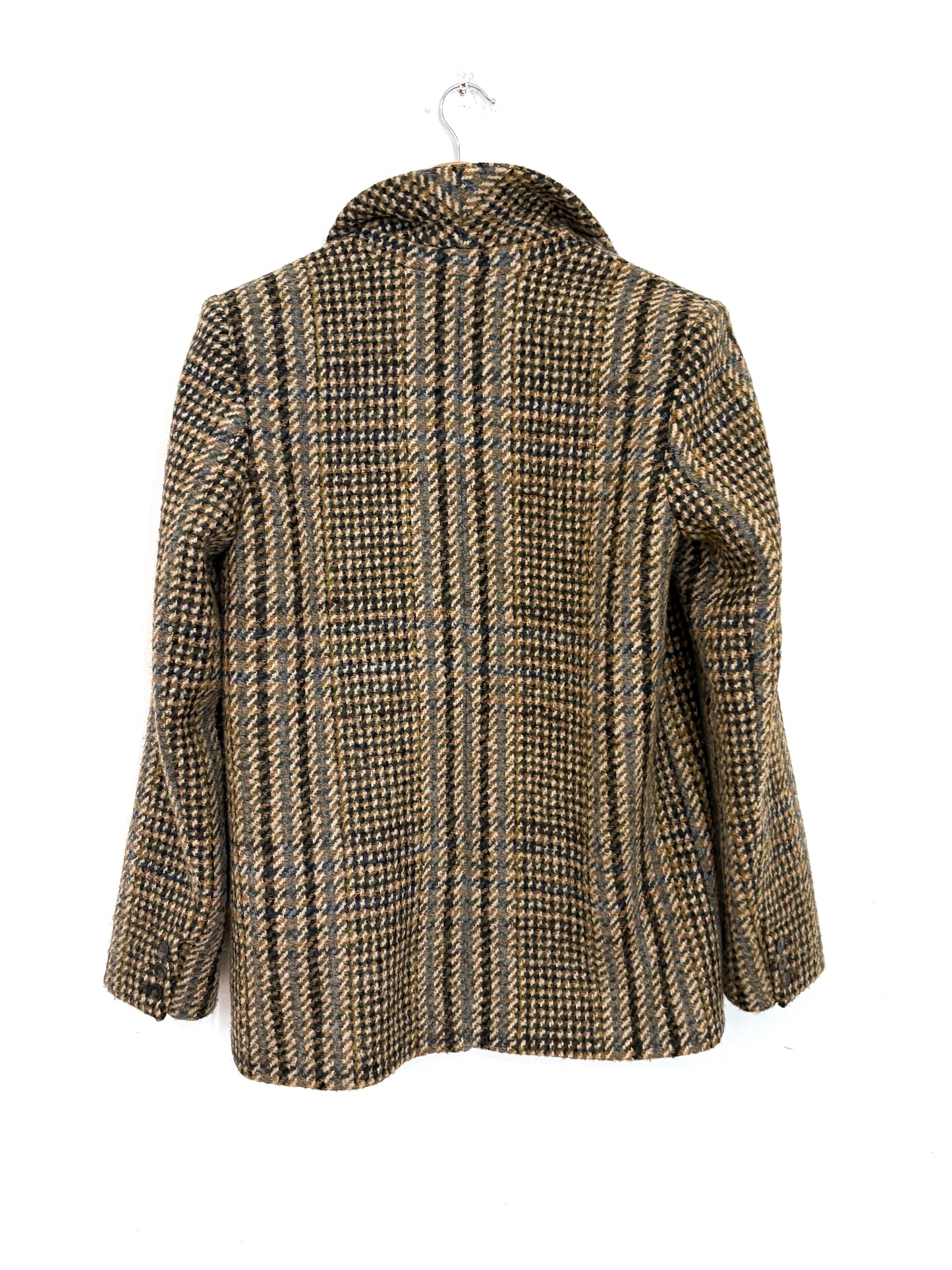 Sézane Brown Wool Houndstooth Coat UK 8