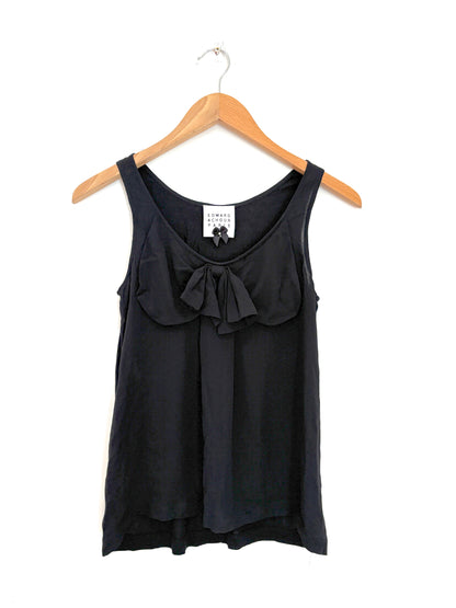 Edward Achour Paris Black Silk Top 