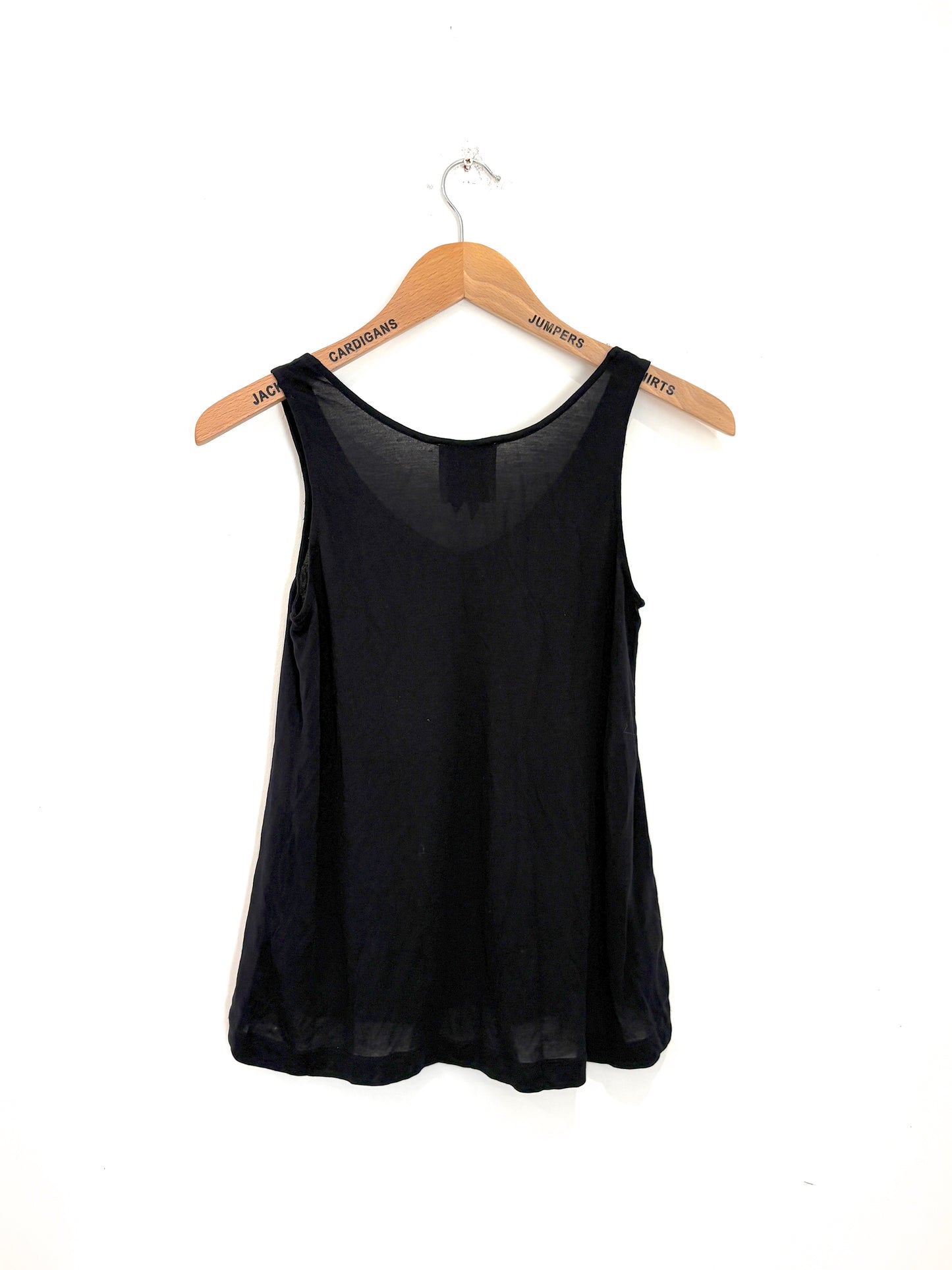 Edward Achour Paris Black Silk Top UK 8