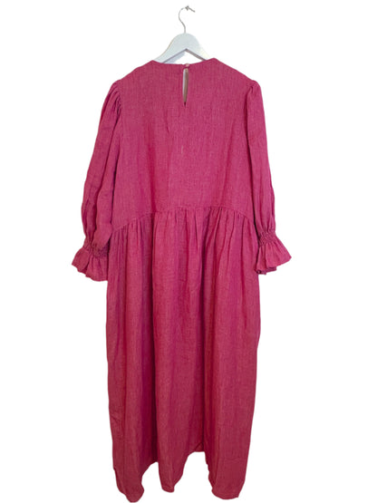 Back by Sundown Martina Pink Linen Dress L