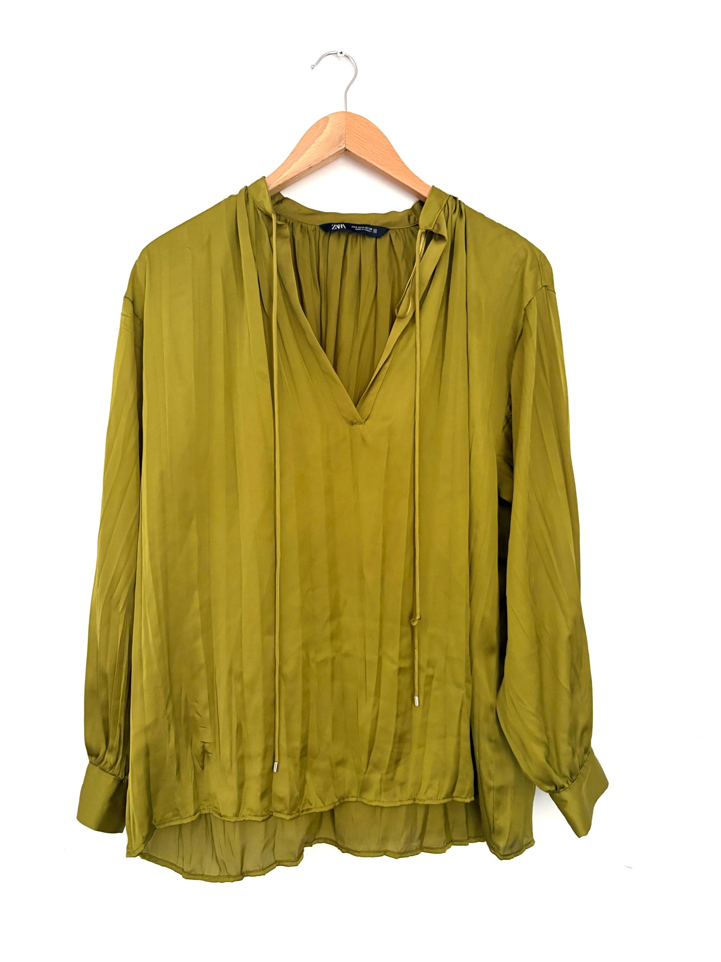 Zara Green Silky Blouse S