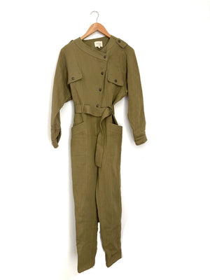 Sézane Hailey Olive Jumpsuit UK 8