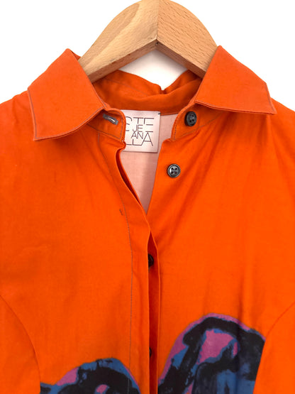 Stella Jean Orange & Purple Print Dress UK 8