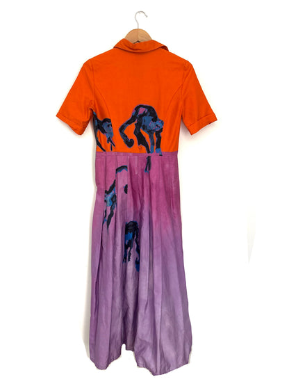 Stella Jean Orange & Purple Print Dress UK 8