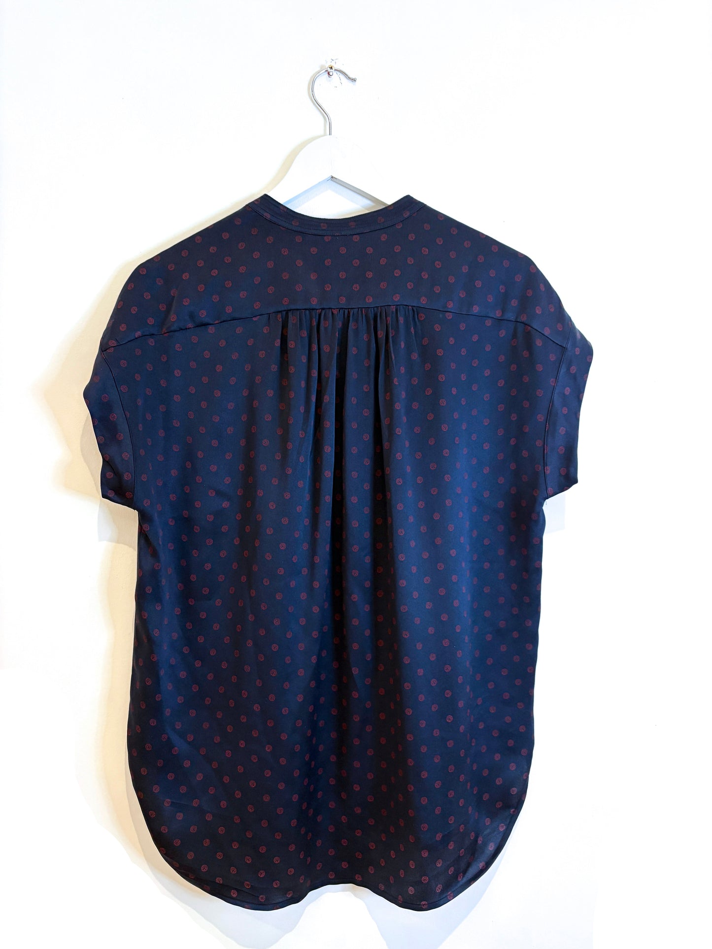 Vince Navy Silk Blouse S