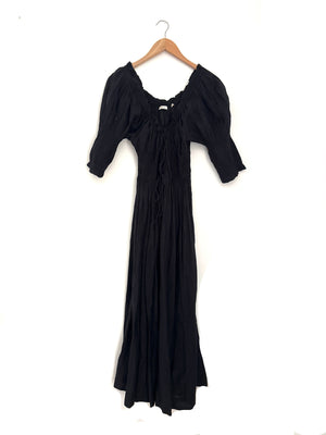 DÔEN Ischia Shirred Organic Cotton-Voile Midi Dress S